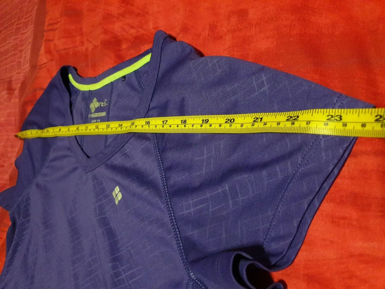 Womens sports tshirt size 14 purple dry performance top stretchy gym 226 - Image #6