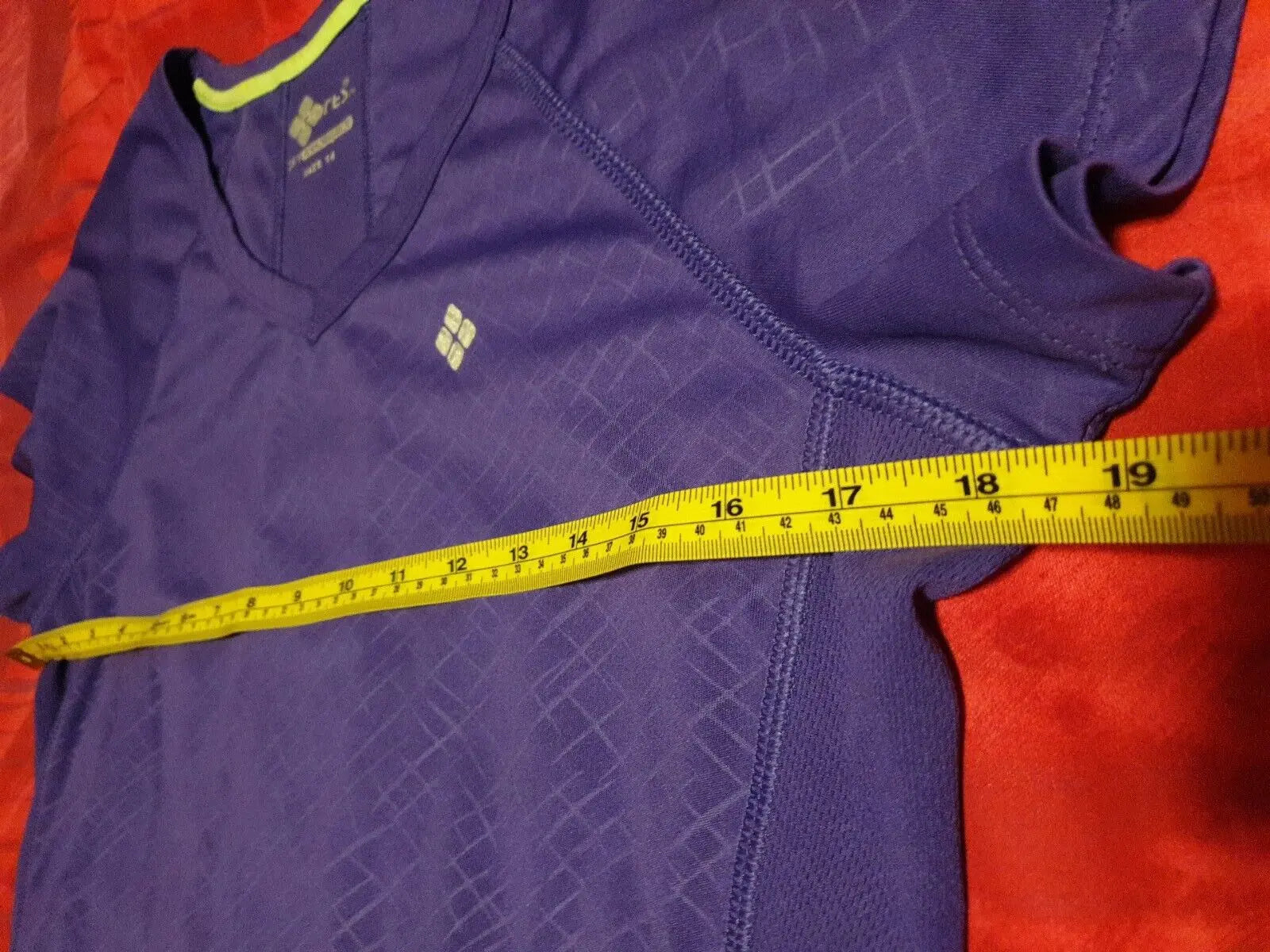 Womens sports tshirt size 14 purple dry performance top stretchy gym 226 - Image #4