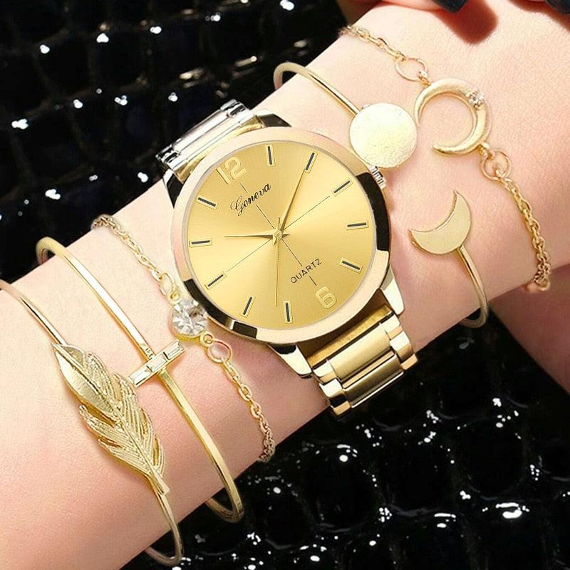 6/5/3PCS 2022 Luxury Women Watches Set Bracelet Wristwatches Fashion Ladies Quartz Watch Dress Female Clock Montre Femme Relogio - Image #8