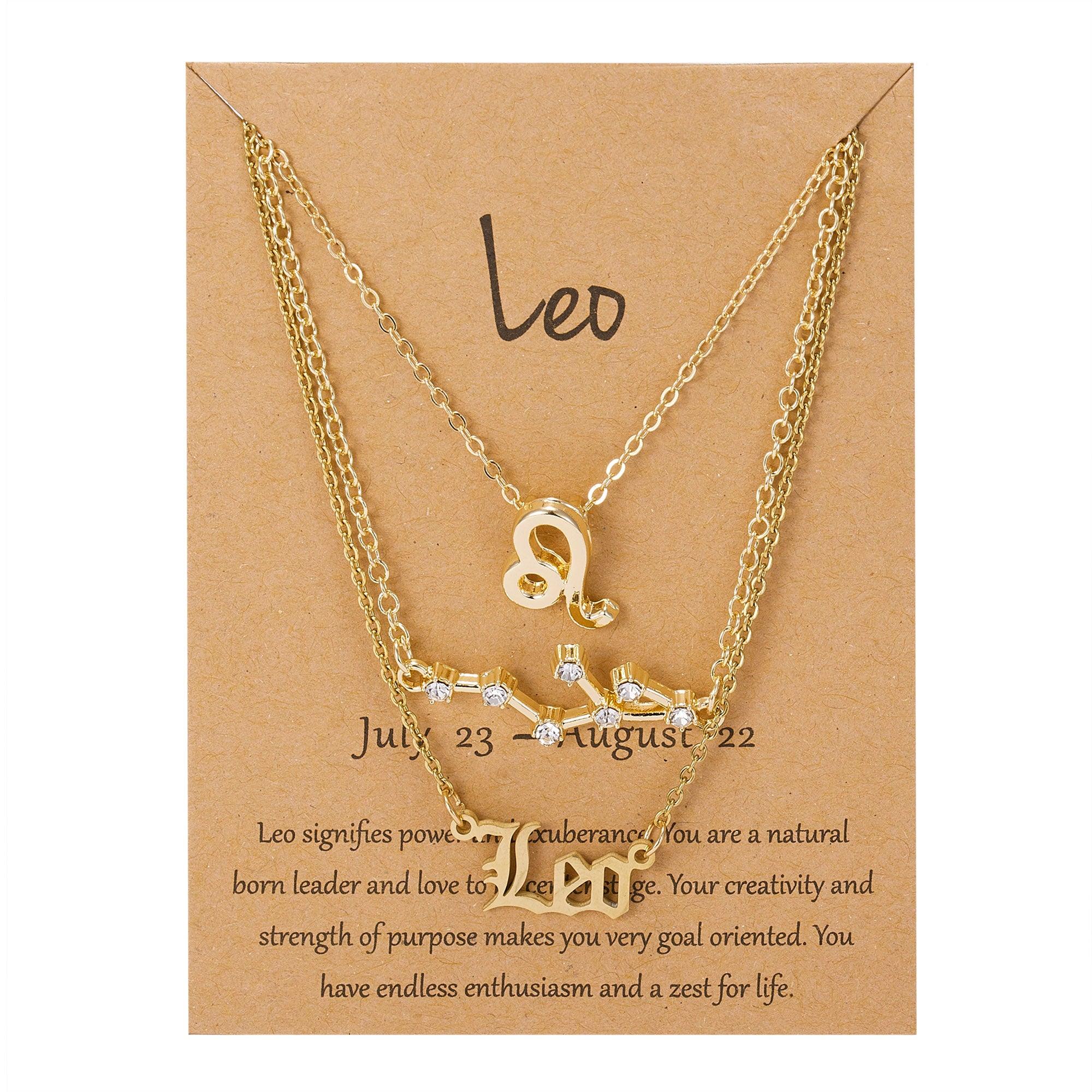 3Pcs/Set Cardboard Star Zodiac Sign Pendant Gold Color 12 Constellation Necklace Aries Cancer Leo Scorpio Necklace Jewelry Gifts - Image #7