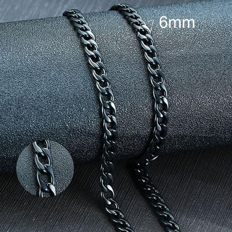 Vnox Men&#39;s Cuban Link Chain Necklace Stainless Steel Black Gold Color Male Choker colar Jewelry Gifts for Him - Image #9