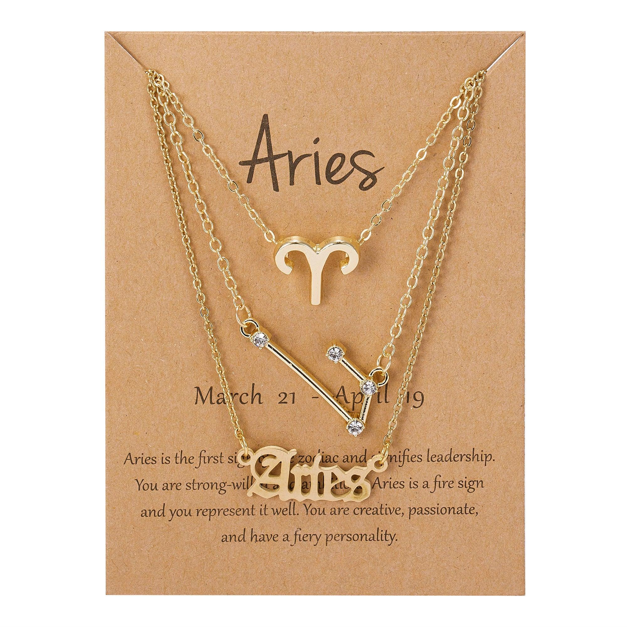 3Pcs/Set Cardboard Star Zodiac Sign Pendant Gold Color 12 Constellation Necklace Aries Cancer Leo Scorpio Necklace Jewelry Gifts - Image #8