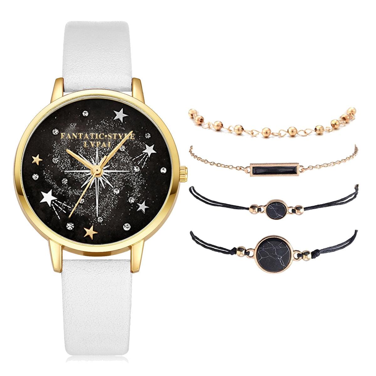 Lvpai Brand 5PCS Fashion New Bracelet Watch Set Crystal Rhinestone Women Ladies Wristwatch Watches Ladies Relogio Feminino Reloj - Image #16