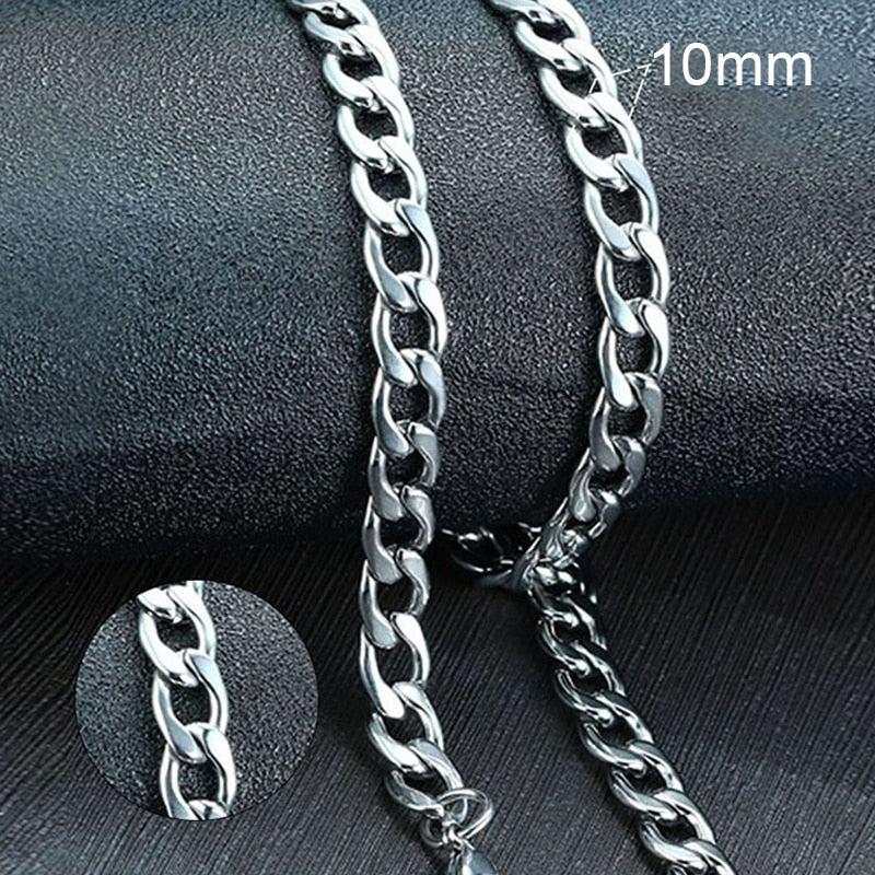 Vnox Men&#39;s Cuban Link Chain Necklace Stainless Steel Black Gold Color Male Choker colar Jewelry Gifts for Him - Image #12
