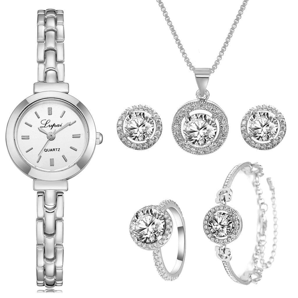 Lvpai Brand 6PCS Watch Set Women Luxury Fashion Ladies Rose Gold Quartz Wristwatches Women Famous Brand Crystal Dress Watches - Image #4