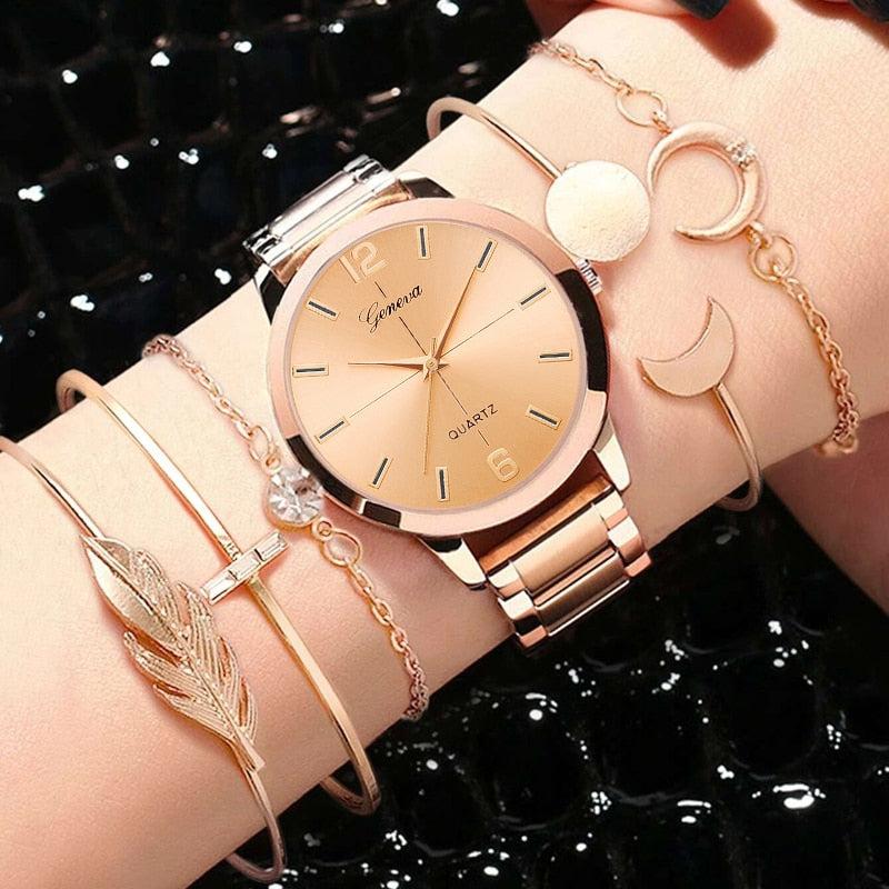6/5/3PCS 2022 Luxury Women Watches Set Bracelet Wristwatches Fashion Ladies Quartz Watch Dress Female Clock Montre Femme Relogio - Image #7