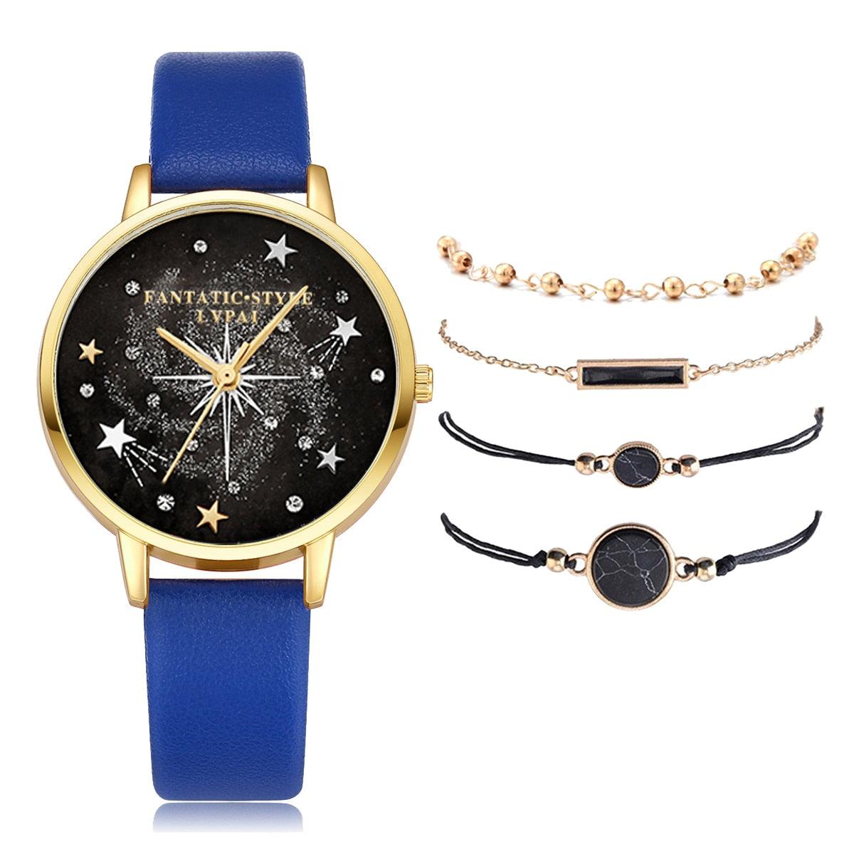 Lvpai Brand 5PCS Fashion New Bracelet Watch Set Crystal Rhinestone Women Ladies Wristwatch Watches Ladies Relogio Feminino Reloj - Image #20