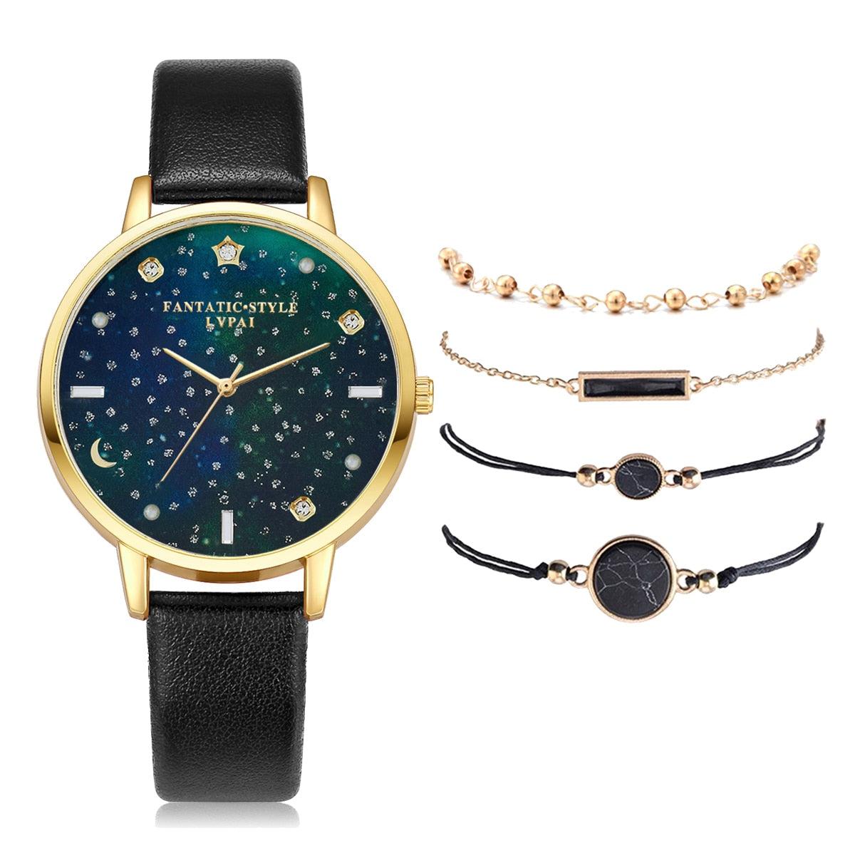 Lvpai Brand 5PCS Fashion New Bracelet Watch Set Crystal Rhinestone Women Ladies Wristwatch Watches Ladies Relogio Feminino Reloj - Image #7