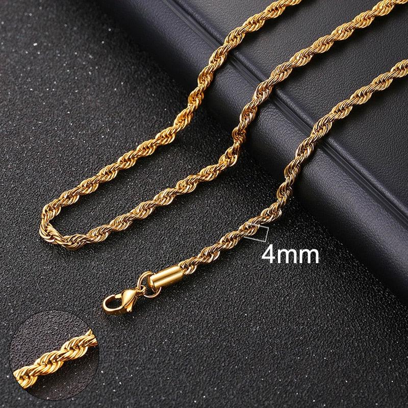 Vnox Cuban Chain Necklace for Men Women, Basic Punk Stainless Steel Curb Link Chain Chokers,Vintage Gold Tone Solid Metal Collar - Image #7