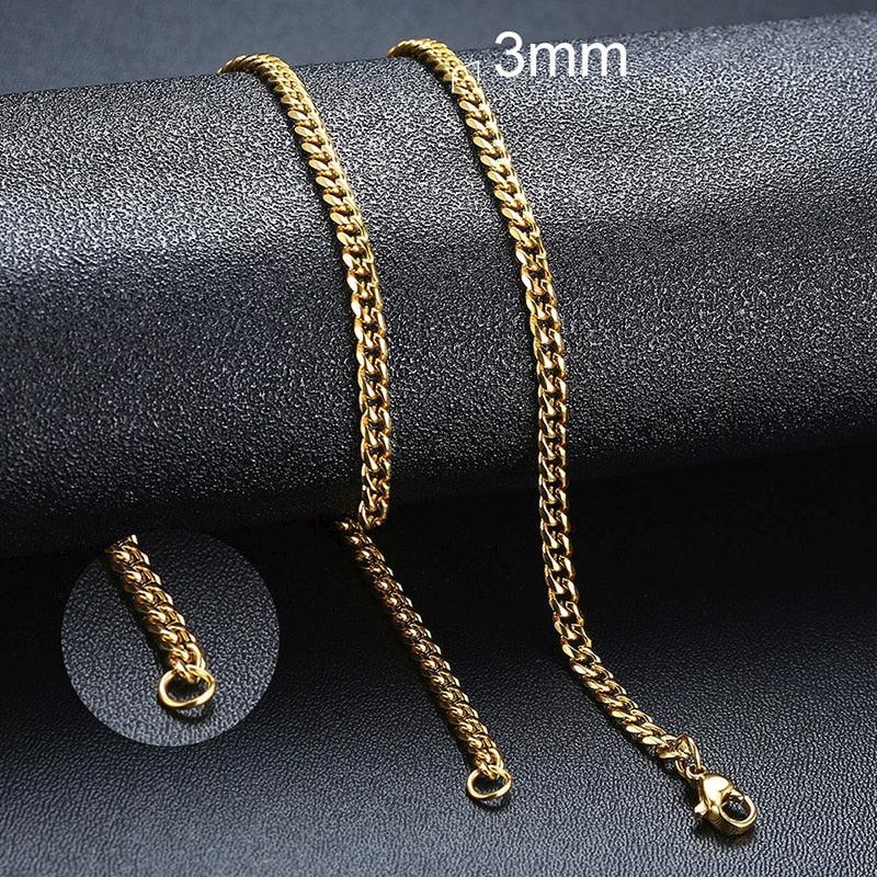 Vnox Cuban Chain Necklace for Men Women, Basic Punk Stainless Steel Curb Link Chain Chokers,Vintage Gold Tone Solid Metal Collar - Image #14