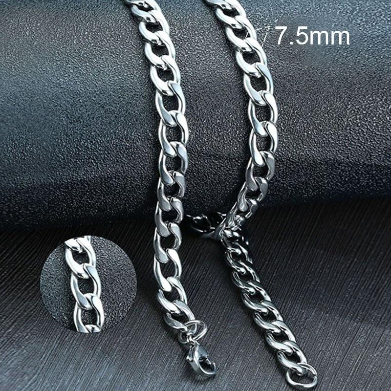 Vnox Men&#39;s Cuban Link Chain Necklace Stainless Steel Black Gold Color Male Choker colar Jewelry Gifts for Him - Image #15
