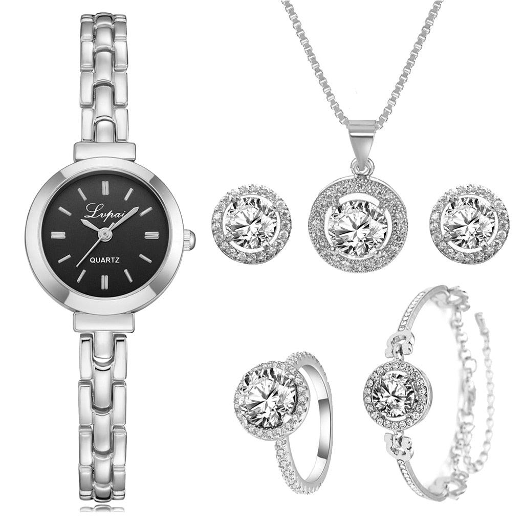 Lvpai Brand 6PCS Watch Set Women Luxury Fashion Ladies Rose Gold Quartz Wristwatches Women Famous Brand Crystal Dress Watches - Image #22