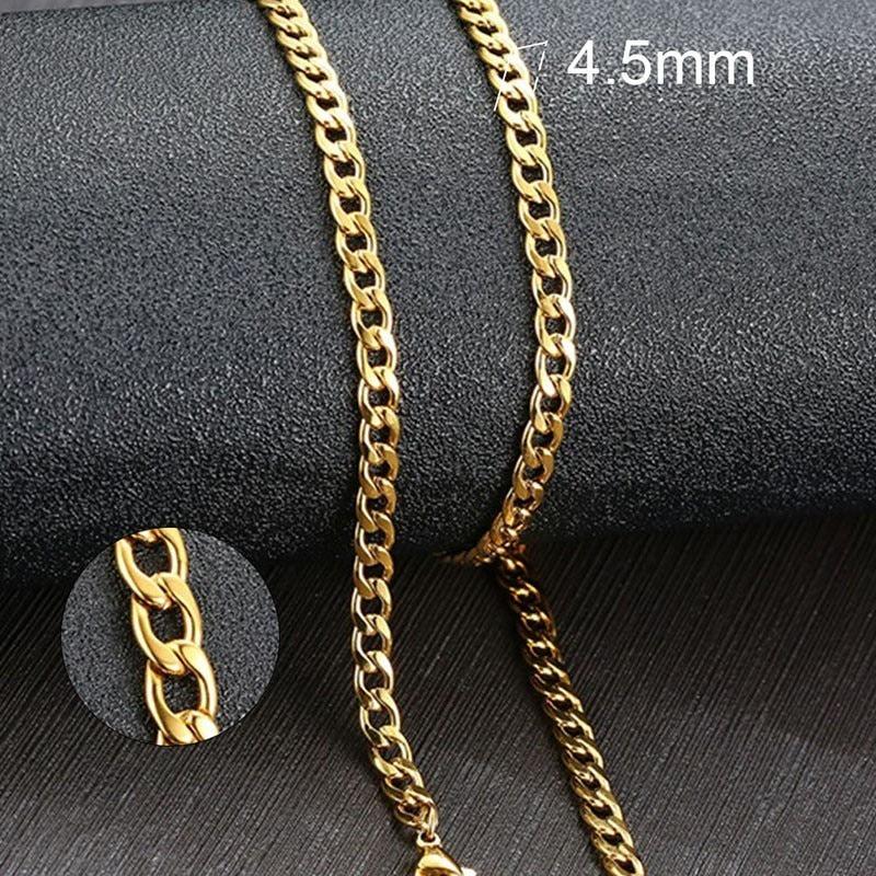 Vnox Men&#39;s Cuban Link Chain Necklace Stainless Steel Black Gold Color Male Choker colar Jewelry Gifts for Him - Image #13
