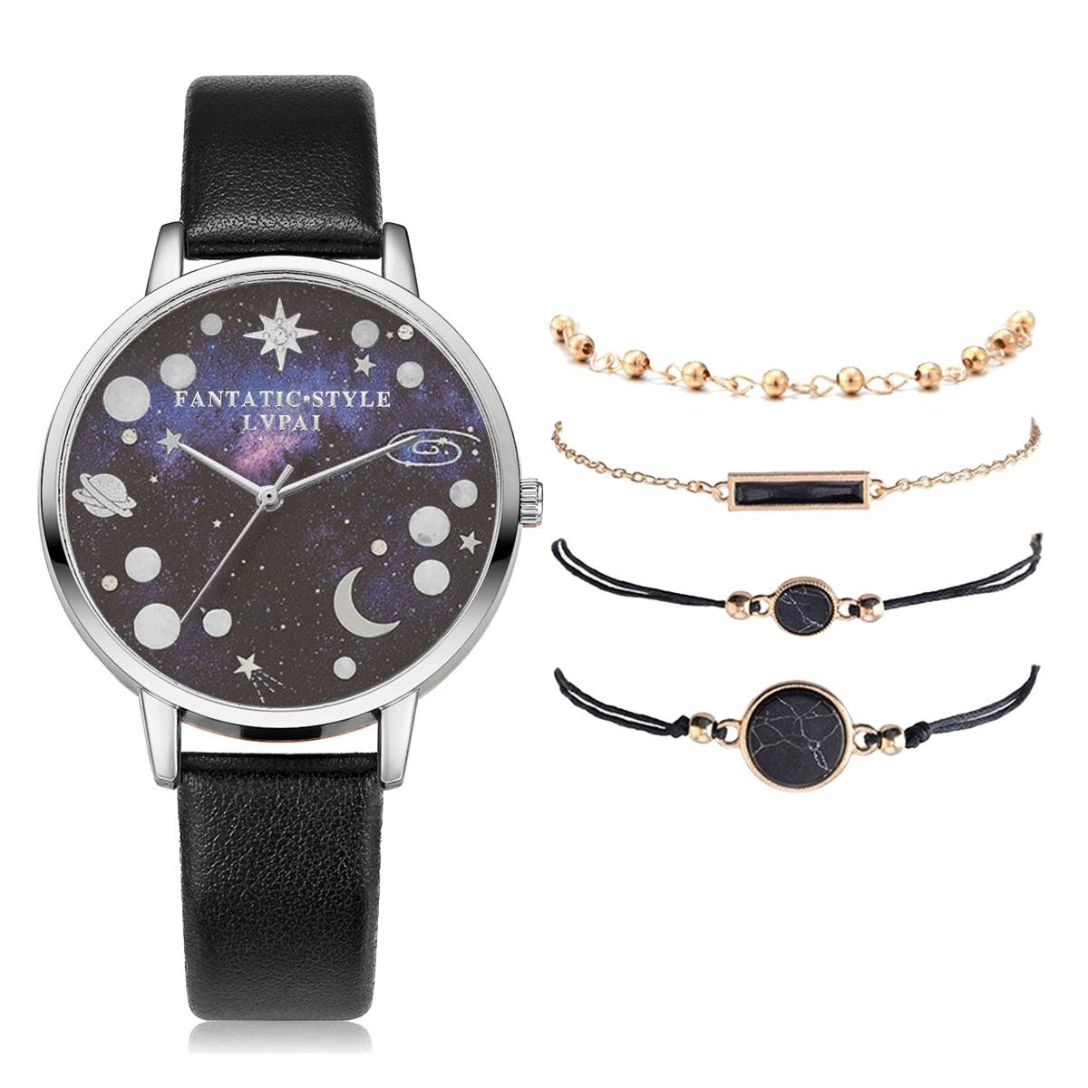 Lvpai Brand 5PCS Fashion New Bracelet Watch Set Crystal Rhinestone Women Ladies Wristwatch Watches Ladies Relogio Feminino Reloj - Image #14