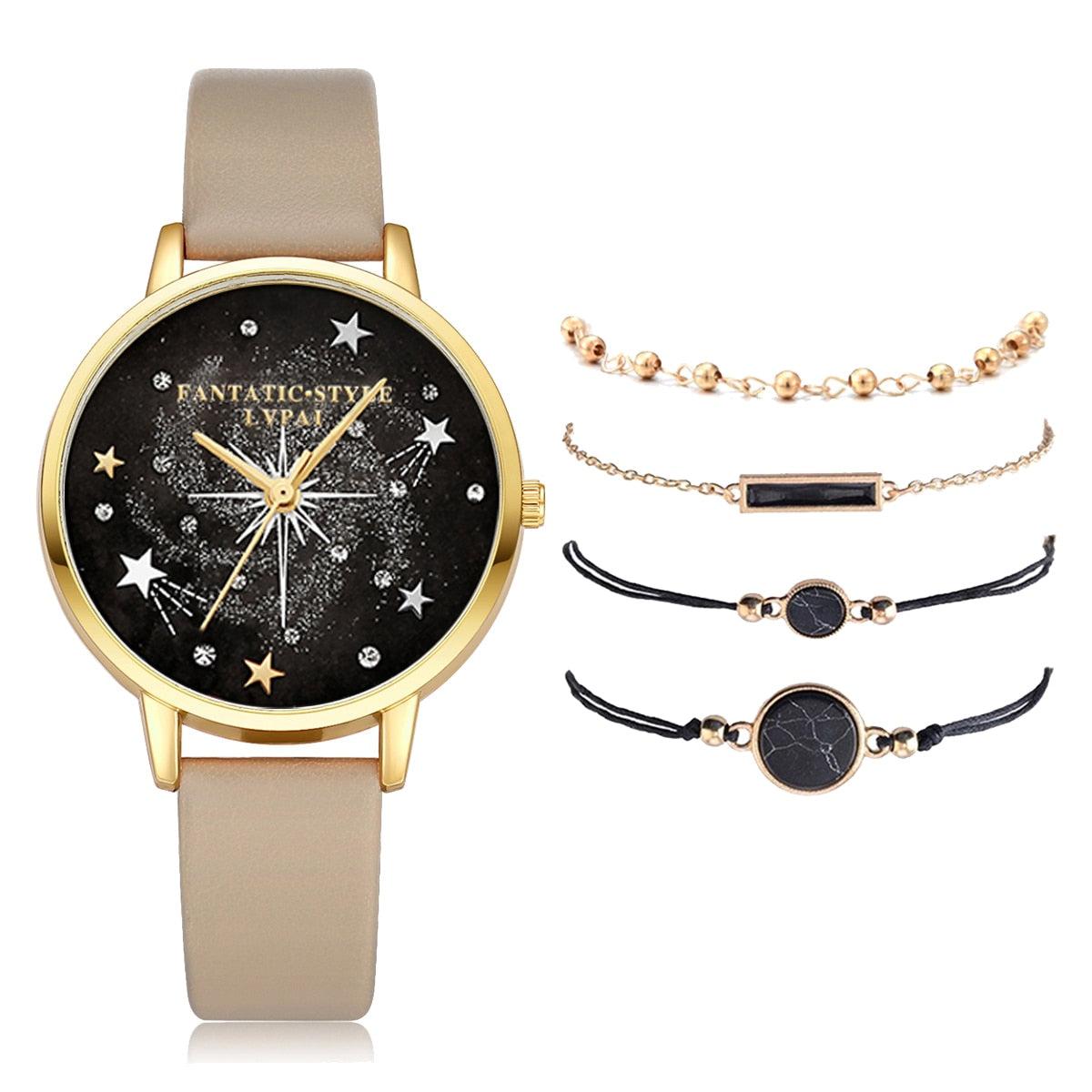 Lvpai Brand 5PCS Fashion New Bracelet Watch Set Crystal Rhinestone Women Ladies Wristwatch Watches Ladies Relogio Feminino Reloj - Image #12