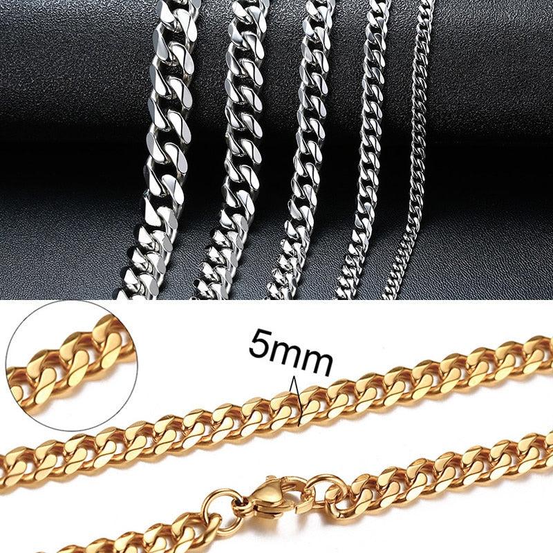 Vnox Cuban Chain Necklace for Men Women, Basic Punk Stainless Steel Curb Link Chain Chokers,Vintage Gold Tone Solid Metal Collar - Image #20